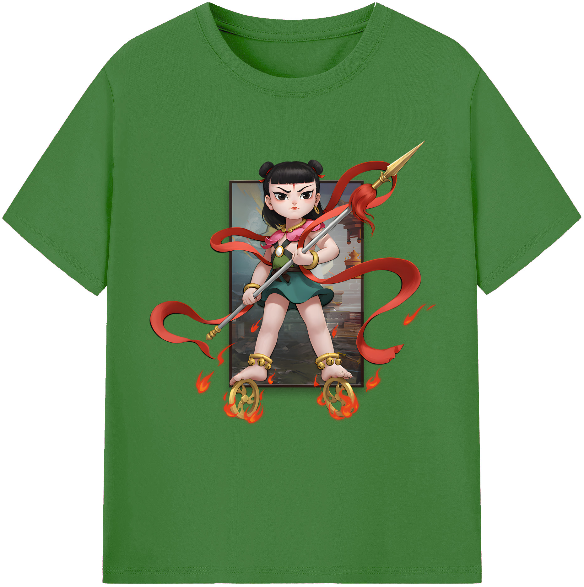 （画像用） Ne Zha 2 ナタ 魔童の大暴れ レディースカジュアルプリントTシャツ（綿100％）